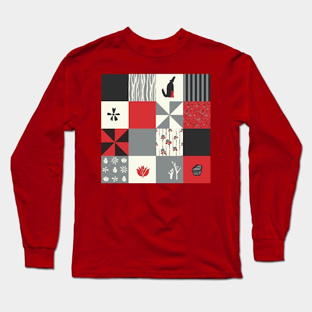 Little Red Patchwork Long Sleeve T-Shirt by LochNestFarm